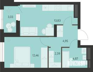 1-к квартира, вторичка, 40м2, 15/21 этаж