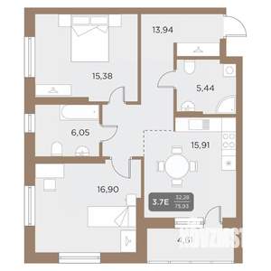 3-к квартира, вторичка, 76м2, 13/24 этаж