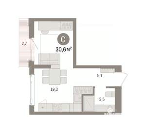 Студия квартира, вторичка, 31м2, 3/9 этаж