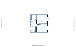 1-к квартира, вторичка, 34м2, 13/25 этаж