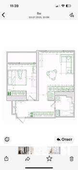 1-к квартира, вторичка, 50м2, 15/23 этаж