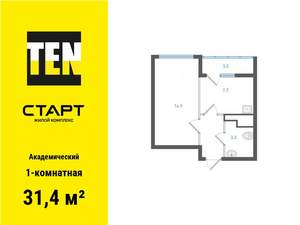 1-к квартира, вторичка, 31м2, 25/25 этаж