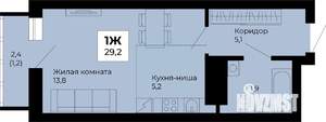 Студия квартира, строящийся дом, 29м2, 13/25 этаж