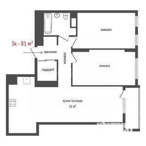 3-к квартира, вторичка, 81м2, 12/12 этаж