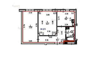 2-к квартира, вторичка, 58м2, 8/8 этаж