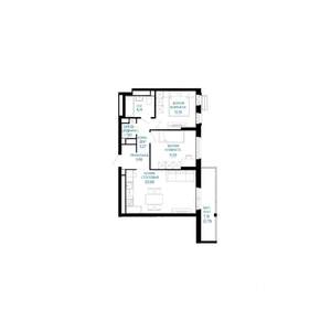 2-к квартира, строящийся дом, 57м2, 27/30 этаж