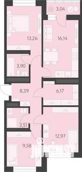 3-к квартира, вторичка, 75м2, 19/25 этаж