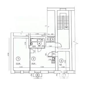 3-к квартира, вторичка, 66м2, 3/3 этаж