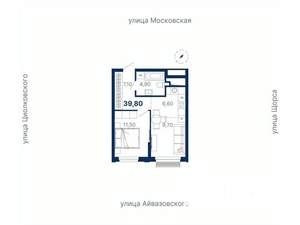 1-к квартира, вторичка, 40м2, 22/30 этаж