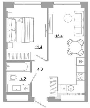 1-к квартира, вторичка, 35м2, 6/29 этаж