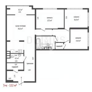 3-к квартира, вторичка, 122м2, 5/21 этаж