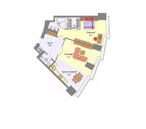 2-к квартира, строящийся дом, 92м2, 7/52 этаж