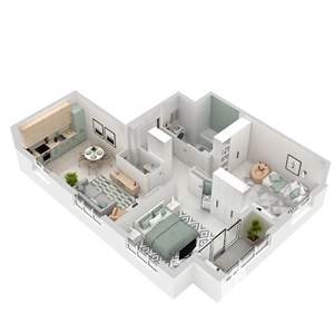 2-к квартира, вторичка, 71м2, 20/33 этаж