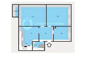 3-к квартира, вторичка, 68м2, 2/5 этаж