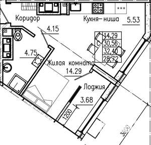Студия квартира, строящийся дом, 31м2, 11/23 этаж