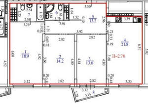 3-к квартира, вторичка, 89м2, 23/29 этаж