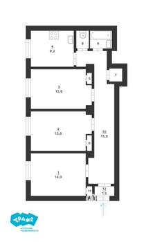 3-к квартира, вторичка, 74м2, 1/5 этаж
