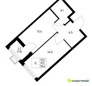 1-к квартира, вторичка, 39м2, 5/30 этаж
