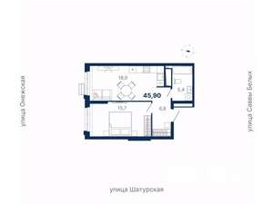 1-к квартира, вторичка, 46м2, 11/20 этаж