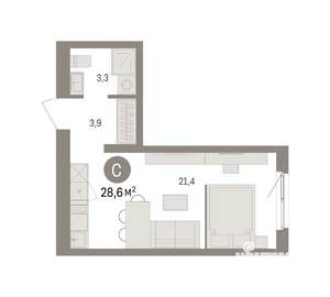 Студия квартира, вторичка, 29м2, 4/8 этаж