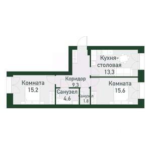 2-к квартира, вторичка, 60м2, 3/4 этаж