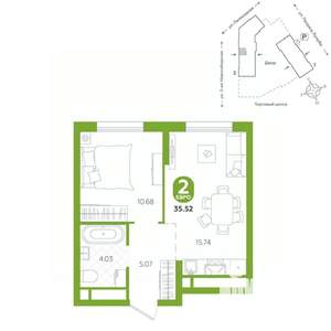 2-к квартира, вторичка, 36м2, 10/24 этаж