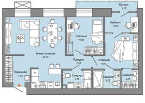 2-к квартира, вторичка, 66м2, 5/8 этаж