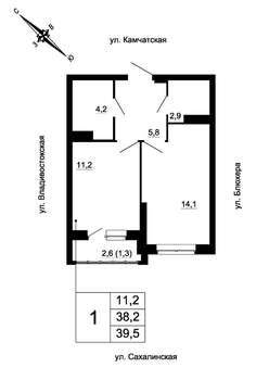 1-к квартира, вторичка, 40м2, 21/24 этаж