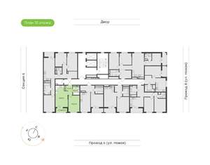 1-к квартира, вторичка, 43м2, 10/17 этаж