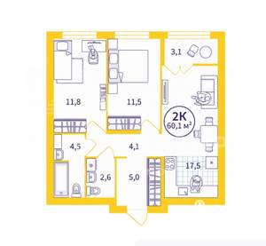 3-к квартира, вторичка, 57м2, 12/28 этаж