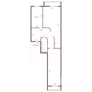 2-к квартира, вторичка, 63м2, 3/25 этаж