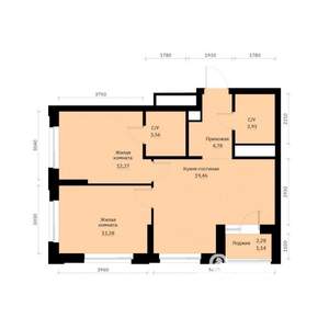 2-к квартира, строящийся дом, 57м2, 11/31 этаж
