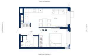 1-к квартира, вторичка, 41м2, 15/29 этаж