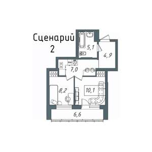 1-к квартира, вторичка, 43м2, 11/20 этаж