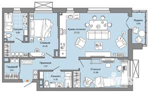 3-к квартира, вторичка, 78м2, 3/9 этаж