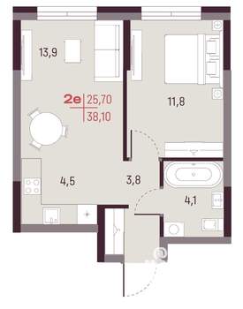2-к квартира, вторичка, 38м2, 5/20 этаж