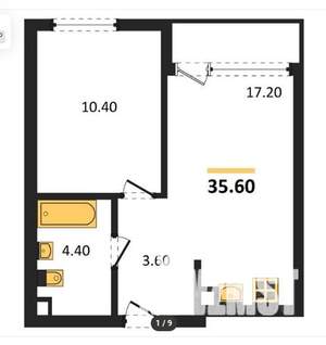 1-к квартира, вторичка, 36м2, 7/18 этаж