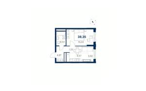 1-к квартира, вторичка, 38м2, 7/28 этаж