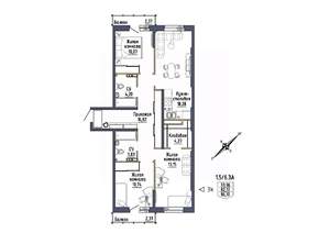 3-к квартира, вторичка, 86м2, 5/8 этаж