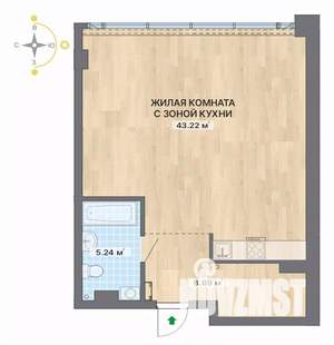 1-к квартира, вторичка, 57м2, 10/28 этаж