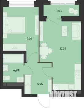1-к квартира, вторичка, 41м2, 22/22 этаж