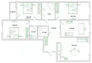 4-к квартира, вторичка, 105м2, 24/25 этаж