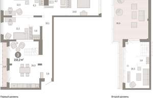3-к квартира, вторичка, 155м2, 7/24 этаж