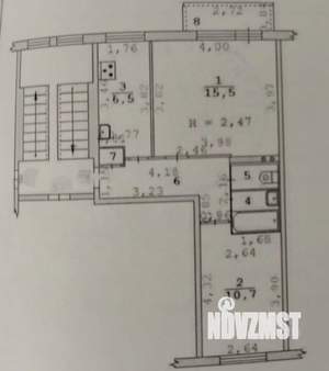 2-к квартира, вторичка, 43м2, 3/5 этаж