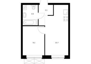 1-к квартира, вторичка, 33м2, 22/24 этаж