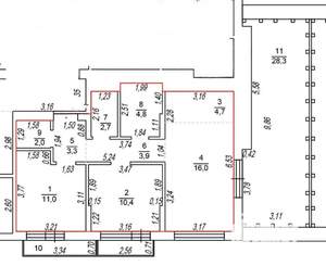 2-к квартира, вторичка, 59м2, 9/9 этаж