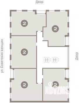 2-к квартира, вторичка, 72м2, 2/17 этаж