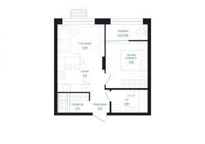 2-к квартира, вторичка, 43м2, 22/25 этаж