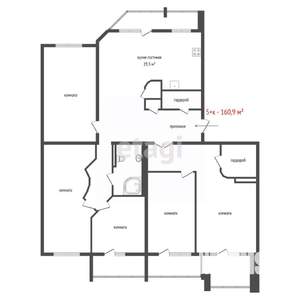 5-к квартира, вторичка, 161м2, 3/13 этаж