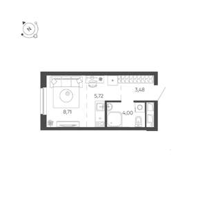 Студия квартира, вторичка, 22м2, 23/24 этаж